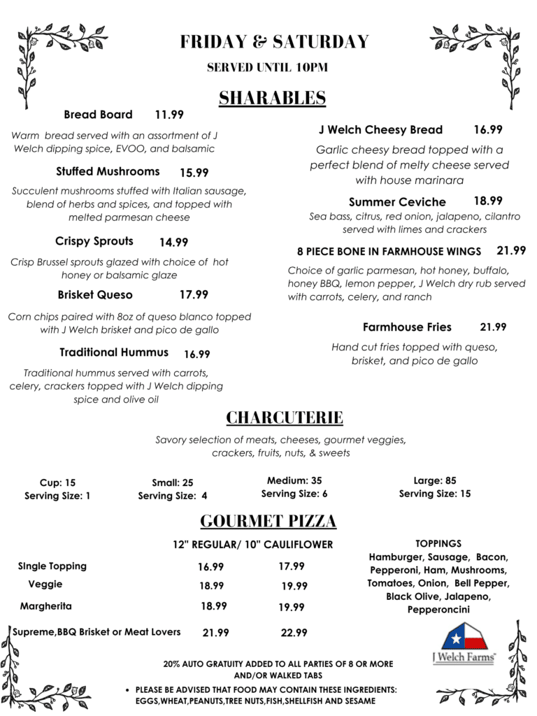 Texas Comfort Food & Pizza in Victoria, TX | J Welch Farms